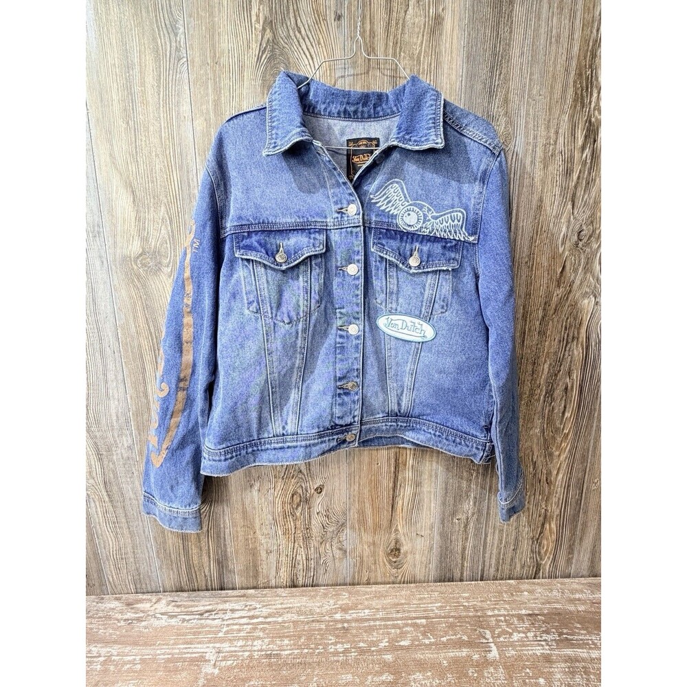 Von Dutch Originals Women's Denim Jacket - Blue Jean Trucker - Size M